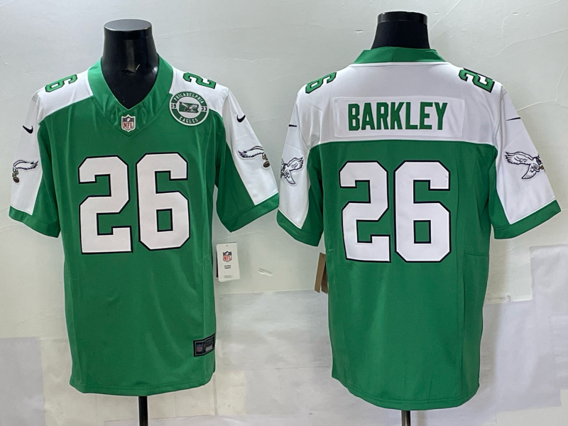 Men 2025 Philadelphia Eagles 26 Barkley green Nike Limited NFL Jersey style 002